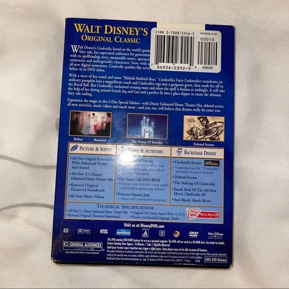 Disney Cinderella DVD - Picture 2 of 5